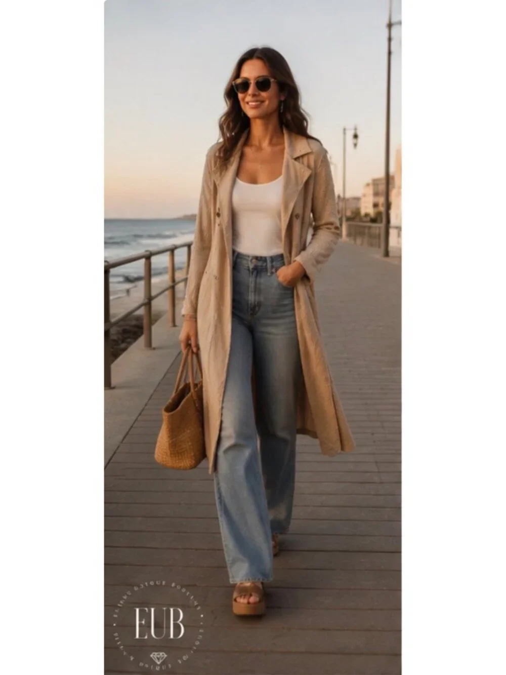 Free People One Landon Trench Coat In Sand Size Medium New With Tag